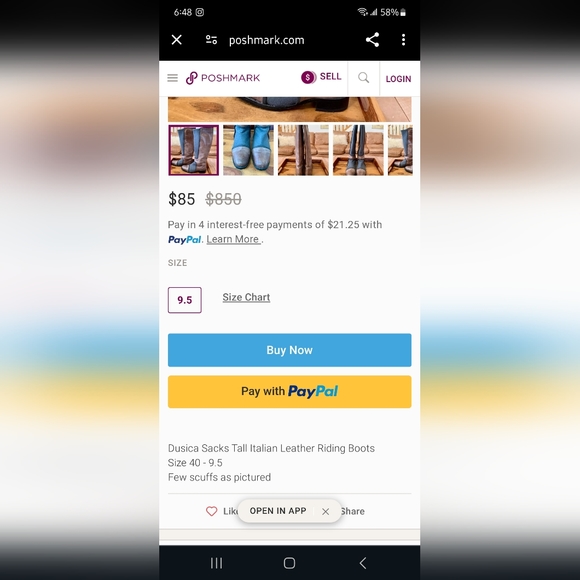 Dusica Sacks Tall Leather & Wool riding boots - Picture 10 of 10